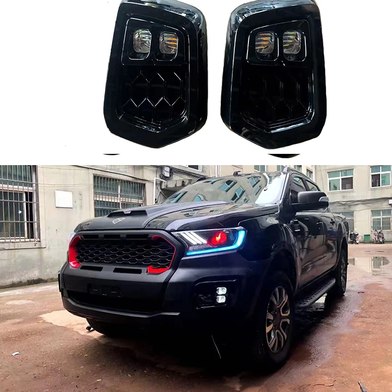 

Противотумансветильник фары Drl s с поворотным сигналом, подходят для 2019 ranger T8 wildtrak, нарусветильник ры, новые светодиодные дневные ходосветильник