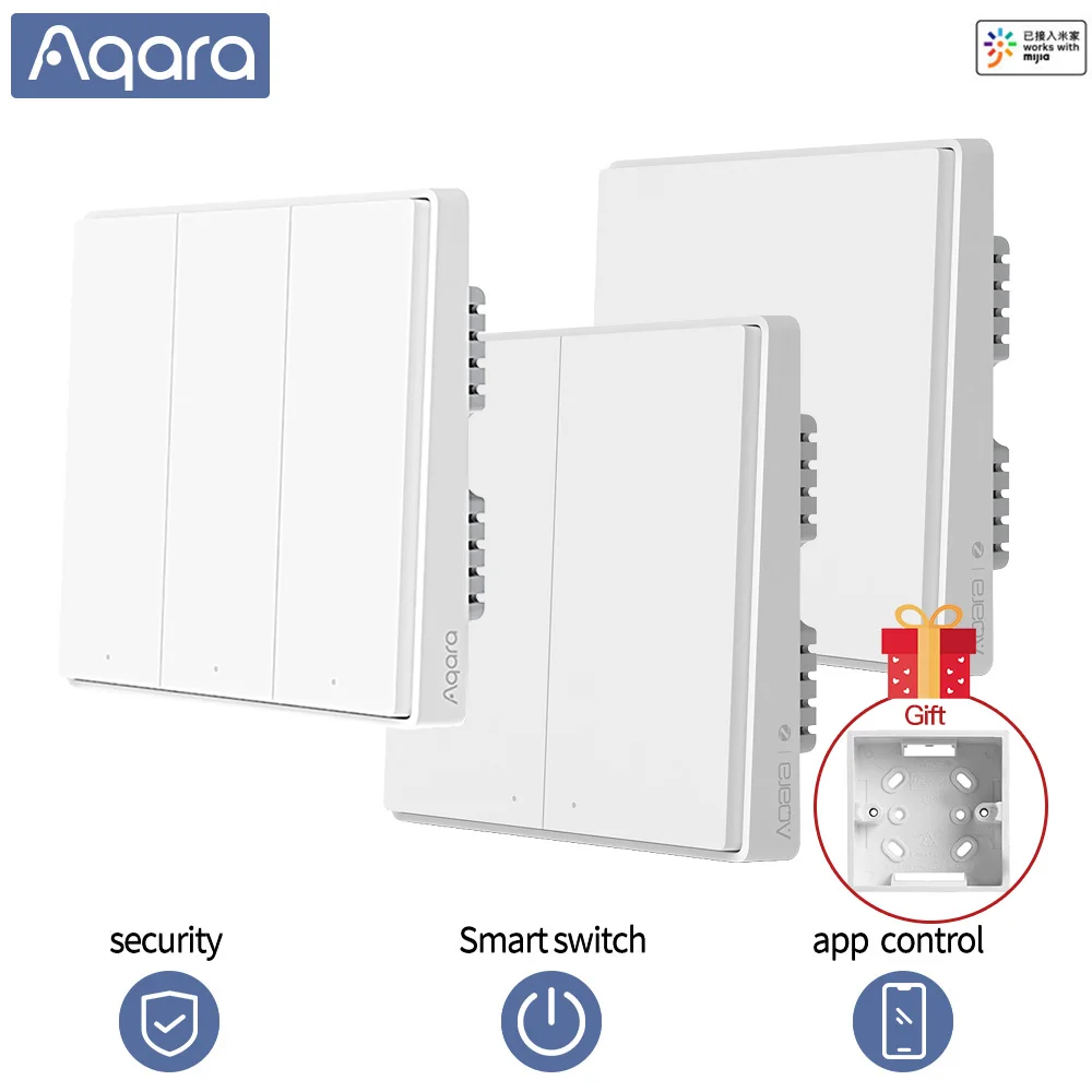 Aqara D1 Smart Switch Wireless Switch Single Fire Wire ZigBee Wireless Wall Switch Smart Home Light Control For Mihome App