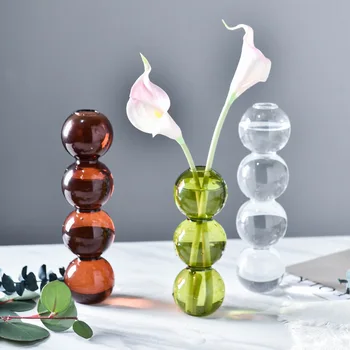 

Nordic ins creative design crystal ball bubble vase flower arrangement hydroponics niche ball glass art flower ware