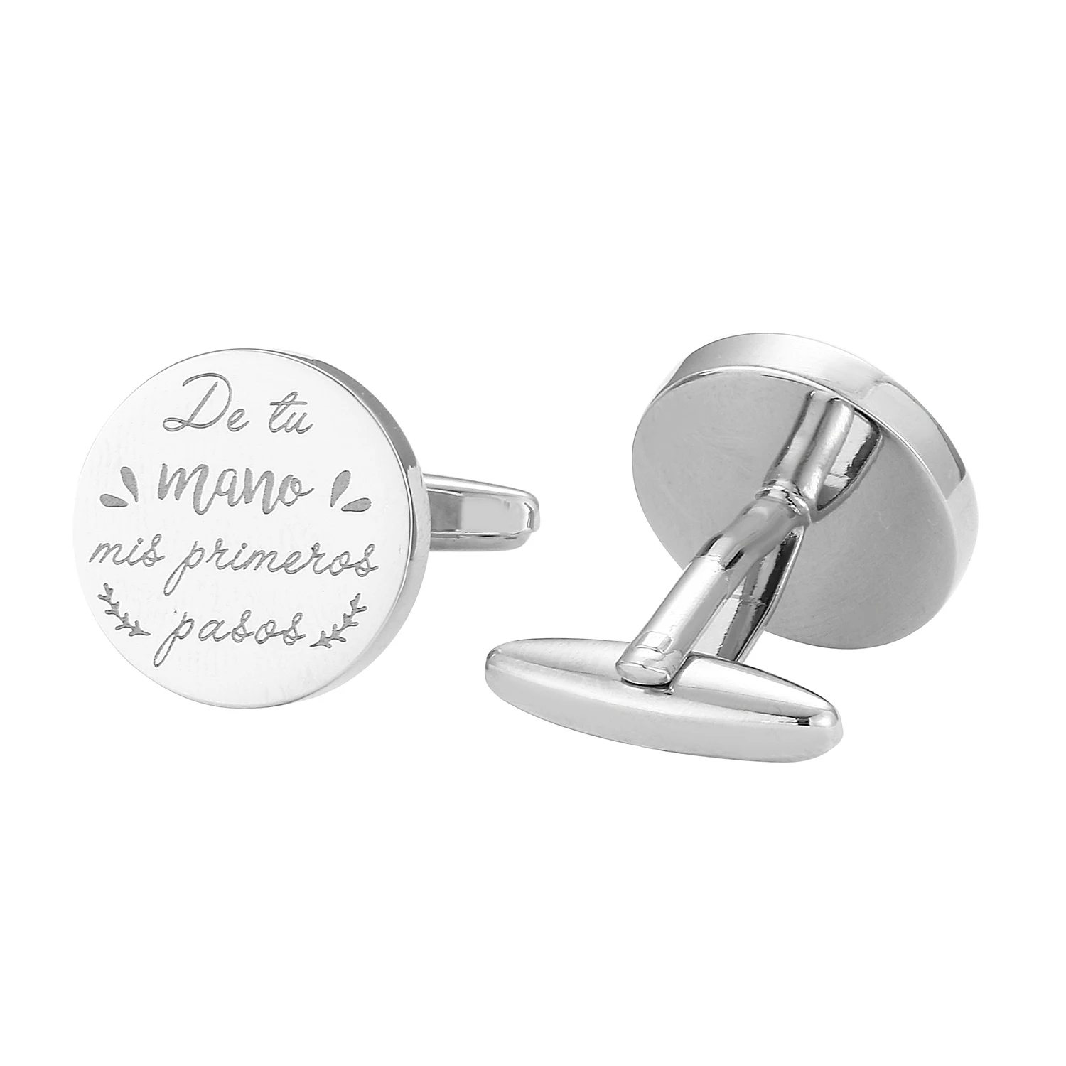 Personalized Custom Mens Shirt Cufflinks For Father Wedding Gift Customized Cuff Buttons Male Jewelry Sliver Suit Cufflink crystal cufflinks