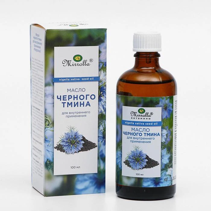 Масло чёрного тмина Мирролла для внутреннего применения 100 мл |