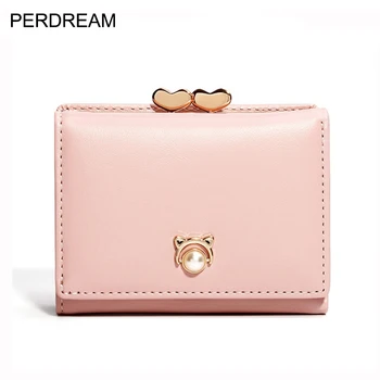 

Yue Qian Xiaoqian Kay Korean Version of the New Clip Purse Creative Multifunctional Pearl Wallet Ladies Short Tri-Fold Wallet