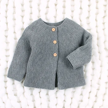 

Kids Sweater Autumn Baby Girl Boy Solid Warm Print Cardigan Casual Outerwear Coat Clothes