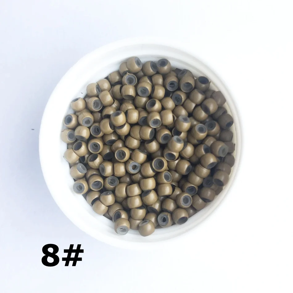 500pcs Silicone Hair Beads Nano Ring Micro Beads Fashion Salon Hairstylist Dreadlock Hair Extension Tools 8 Colors - Цвет: 8