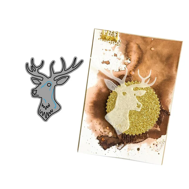 

JC Metal Cutting Dies Scrapbooking Deer Head 2020 Die Cut Card Make Stencil Craft Folder Paper Album Knife Mold Mould Decoration