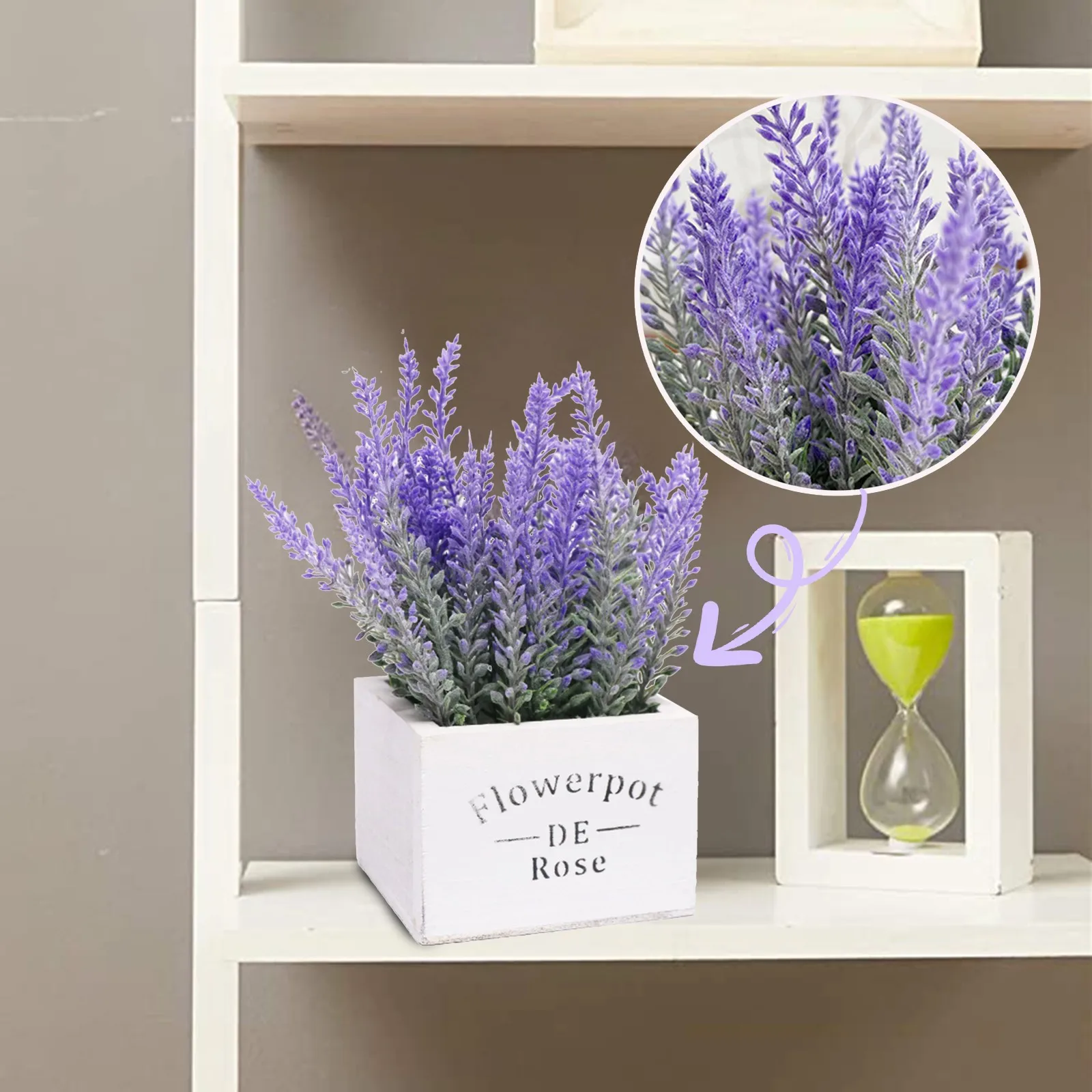 Artificial Lavender Plants In Large Rectangular Box Pot – Lifelike Faux Silk Interior Living Room Desktop Decoration | Дом и сад