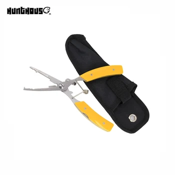 

Hunthouse fishing plier 16cm 123g rubber handle multi-function with Sheath & Retractable Tether Combo Hooks Remover Fishing Hold