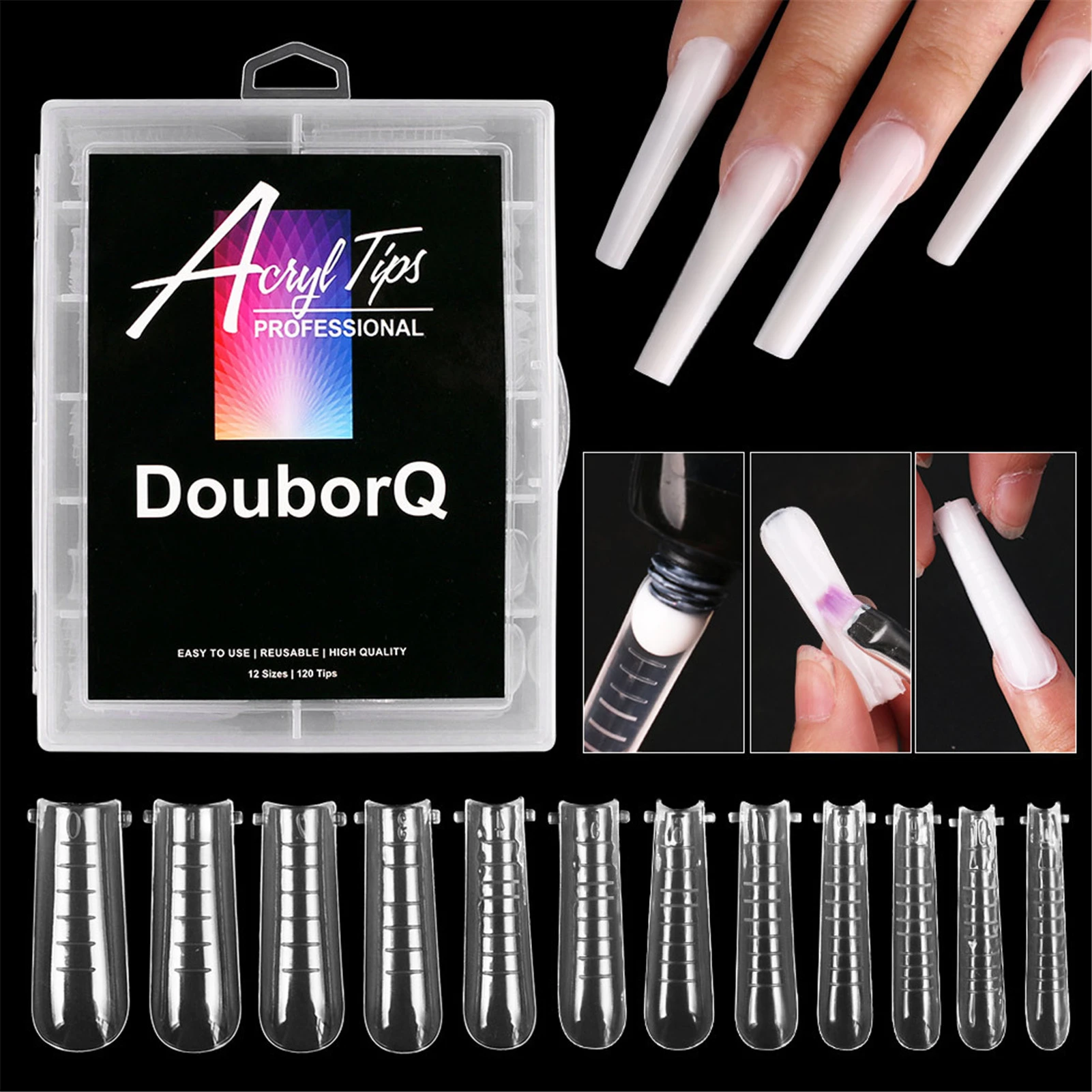 120PCS Dual Nail Forms French False Tips Builder Poly UV Nail Gel System  Acrylic Nail Art Decorations Long Full Cover Easy Tools|False Nails| -  AliExpress