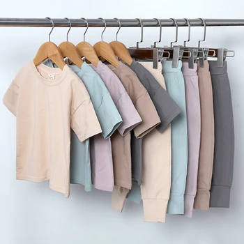 Essential Summer Baby Girls Clothes Children Clothing Set Boys Top Pullover Sweatshirt+Pants Tracksuit Suits For Kids Costumes