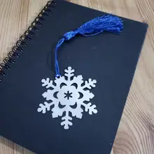 Книга маркер снежинка закладки Зимний цветок кулон подарки кисточкой сувениры День благодарения Рождество подарок на день рождения с подарочной коробкой