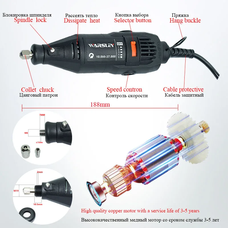 180 Вт электрическая дрель Dremel шлифовальный станок гравировальная ручка Мини