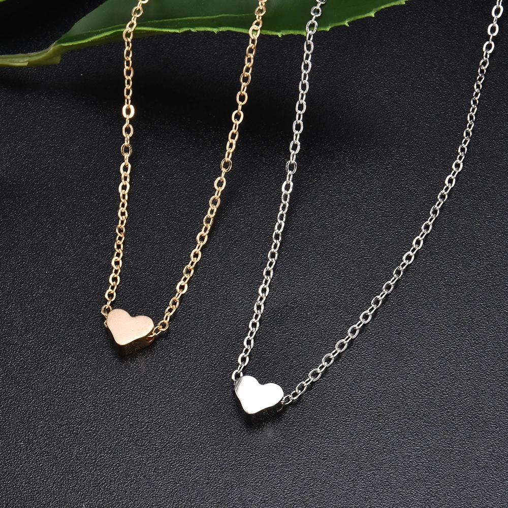 

New Simple Female Clavicle Pendant Peach Heart Multi-Layer Clavicle Necklace Heart-Shaped Pendant Accessories Gift Hot
