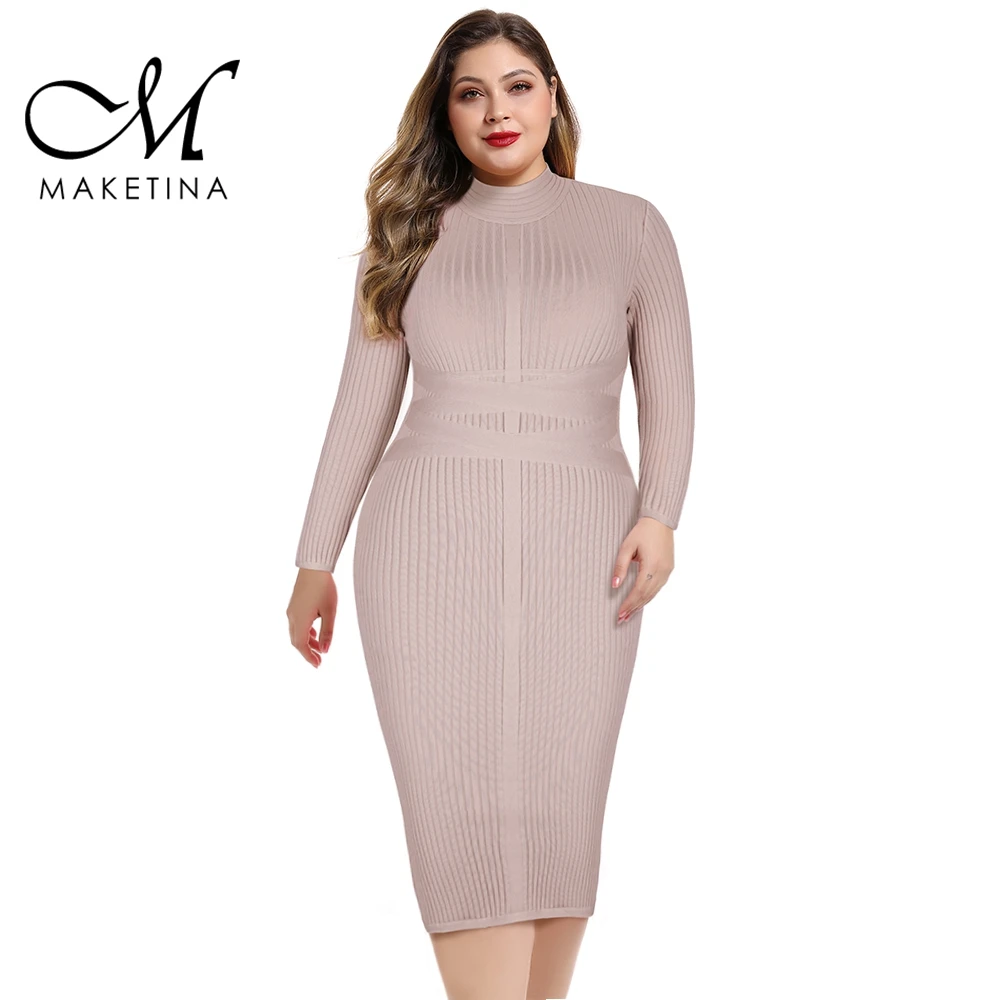 plus size bodycon dress long sleeve