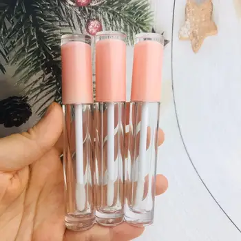 

New 5ML Empty Lip Gloss Tubes with wand,Baby Pink cap Lipgloss bottle,Lip glaze vials plastic cosmetic packing container