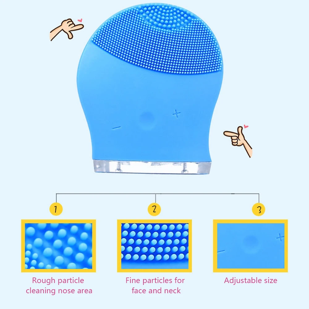 Электрический Уход за лицом силиконовая Очищающая щетка инструмент очищающее средство вибрирующее очищение и массаж пор Водонепроницаемый вибромассажер для лица Уход за кожей массаж