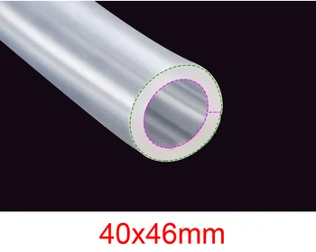 

40x46mm 40mm id 46mm od Transparent silica gel hose food grade avirulent clear silicone tube FDA tasteless silicon tubing