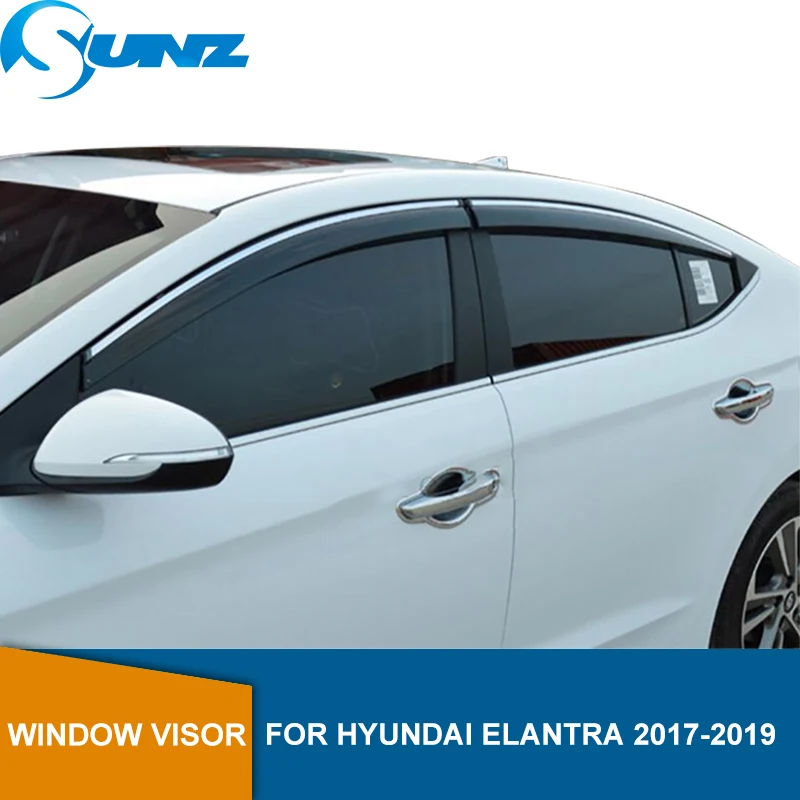 Дефлекторы боковых окон для Hyundai Elantra 2017 2018 2019 козырек вентиляционные оттенки
