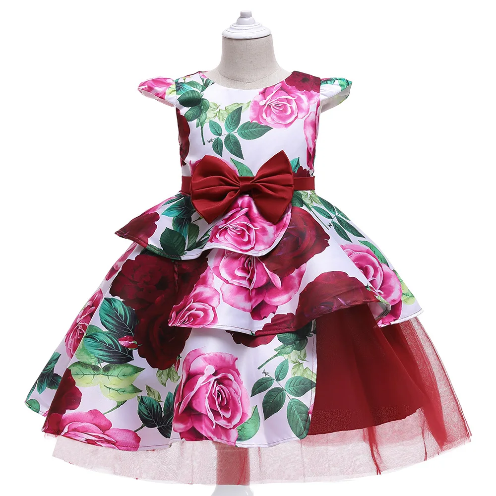 

New Children Dresses Flower Floral Fashion Asymmetrical Summer Kids Clothes Girls for Wedding Evening платье на выпускной 6 8 10