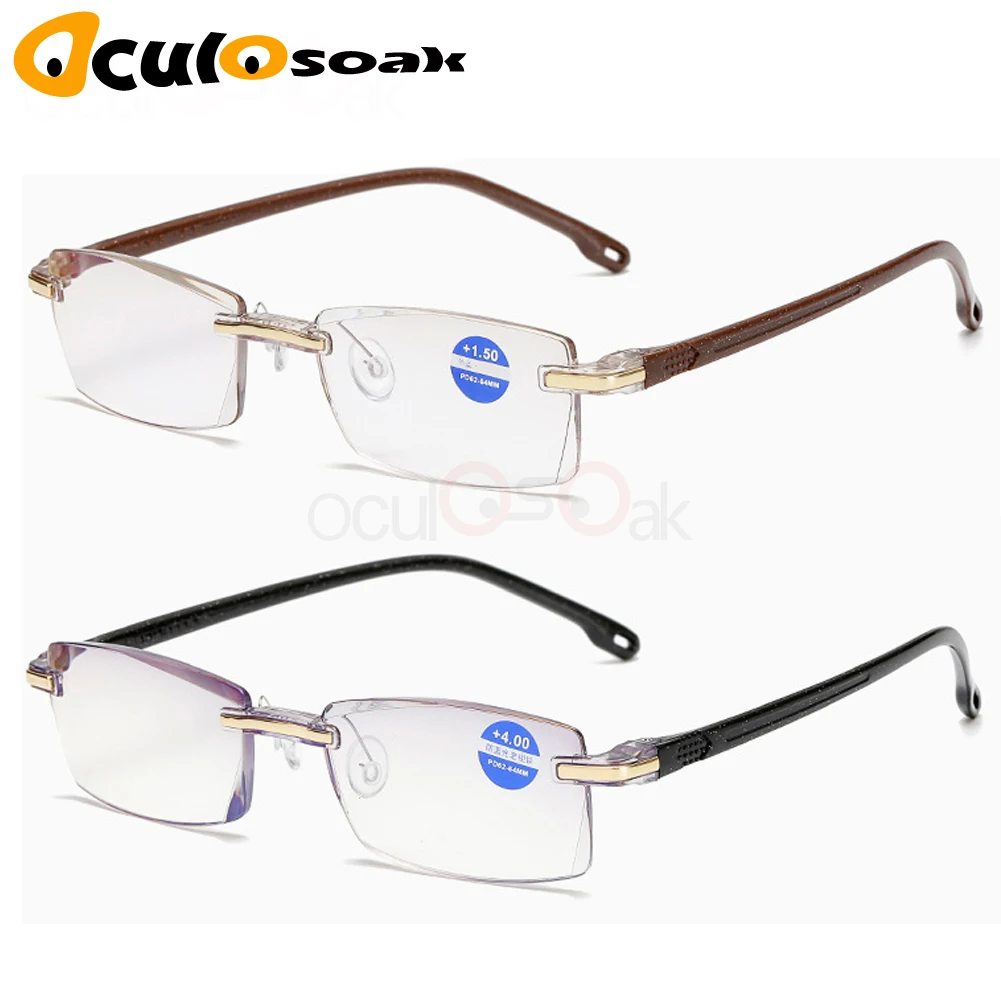 

Ultralight Rimless Reading Glasses Women Men Clear Lens Anti-Blu-Ray Computer Glasses Presbyopia Eyewear Diopter