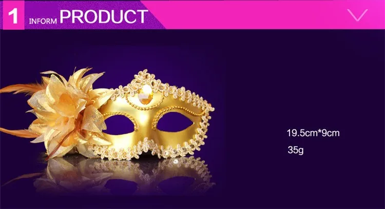 Venice Half Face Lily Feather Mask Fancy Ball Party Princess Mask Masquerade Masks Sexy Woman Eye Mask FA10 (6)