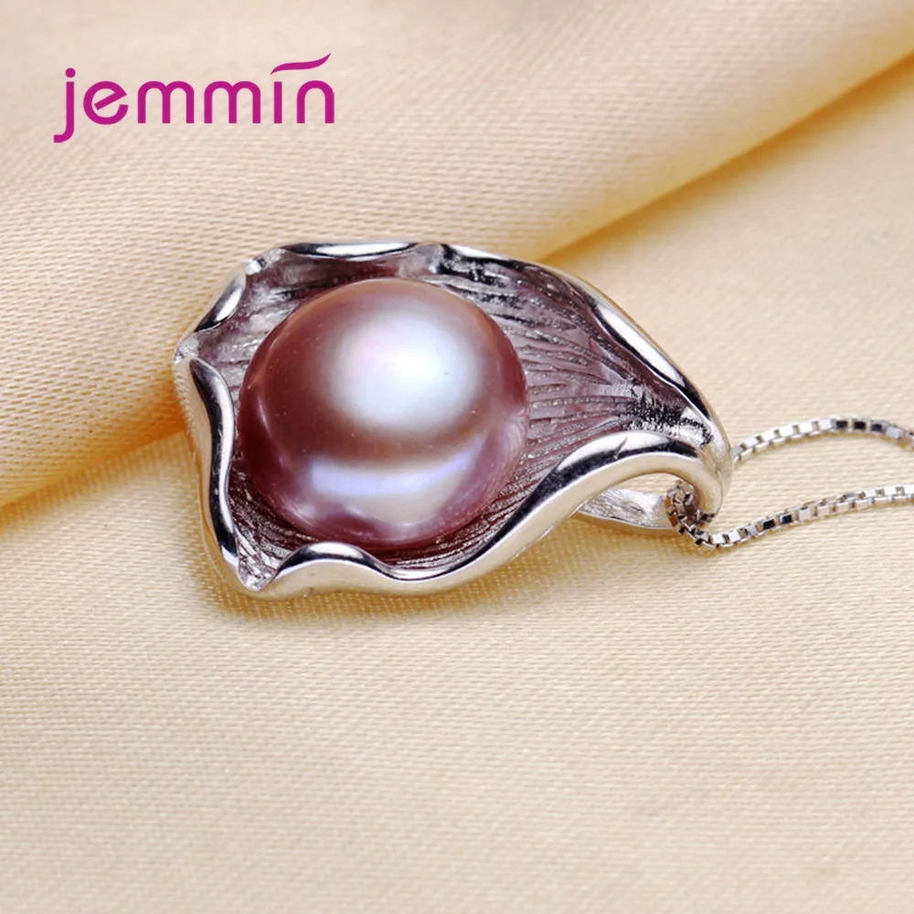 Роскошный белый фиолетовый розовый большой пресноводный жемчуг кулон ожерелья для женщин 925 Серебряное колье ожерелья блестящие ювелирные изделия