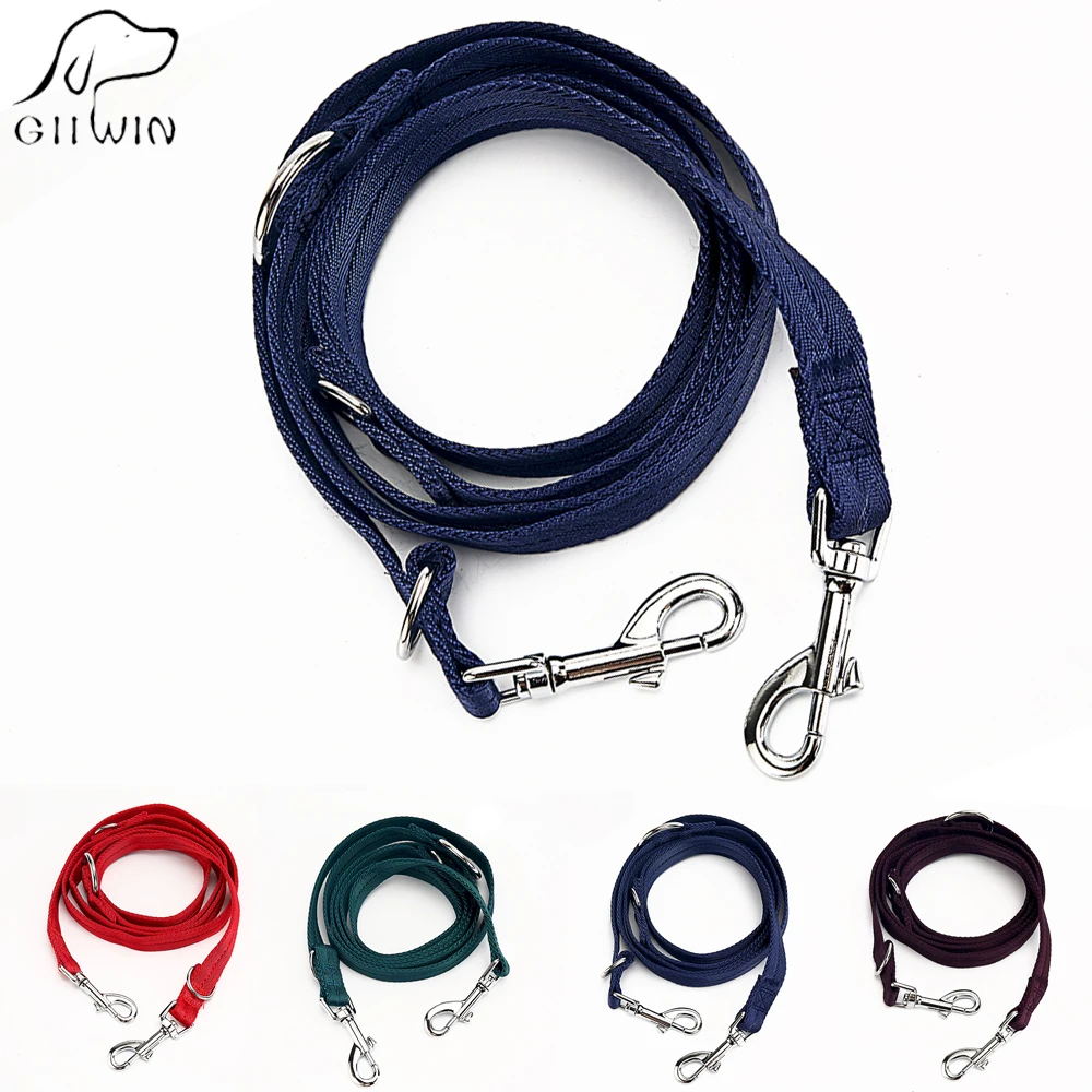 Double Nylon Dog Leash for Pets Accessories Dual Dog Leash Multifunctional Dogs Leashes Pets