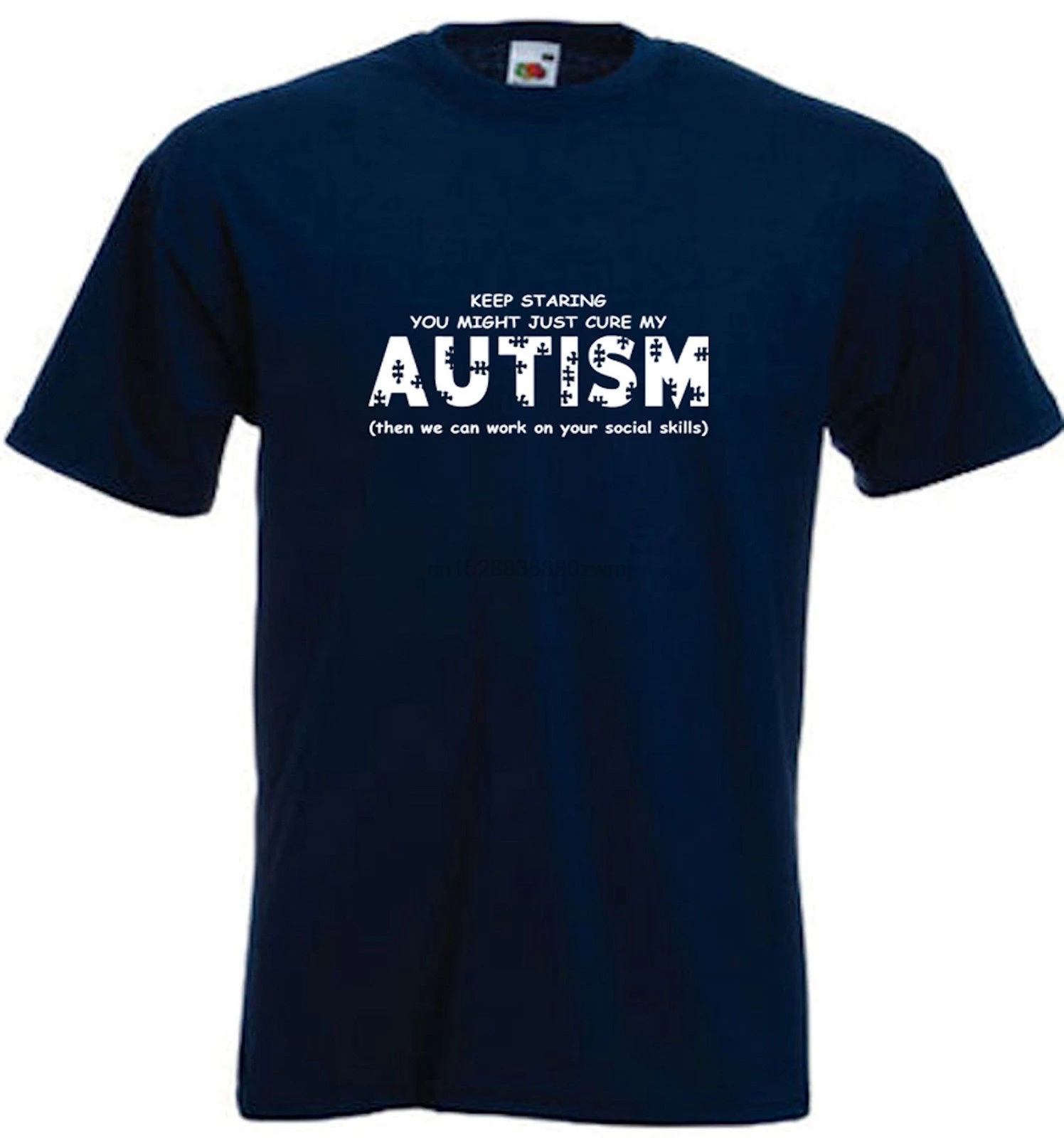 Autism Adults T-shirt Keep staring you might just cure my Autism! Funny Tops Tee New Unisex free shipping |