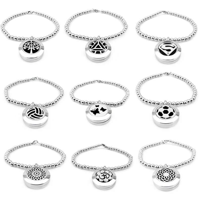 BS008-32 DIY essential oil locketbracelet expandable bangle bracelets for women stainless steel-1 