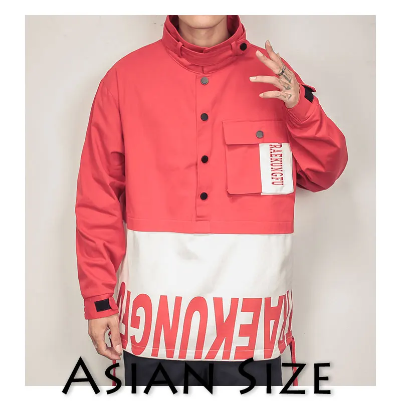 Privathinker Для мужчин женщина с высоким, плотно облегающим шею воротником; сезон осень Высокое качество куртки Для мужчин s негабаритных хлопковые пиджаки Мужской уличная одежда - Цвет: Red(Asian Size)
