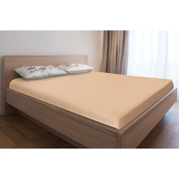 

Knitted sheet with elastic, 140x200x20, beige color, 125 g / m2