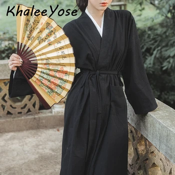 

KHALEE YOSE Chinese Modern Hanfu Dress Autumn Long Sleeve 2 Piece Dress Wrap Maxi Dress Women Hanfu Robe Dresses Gown Clothing