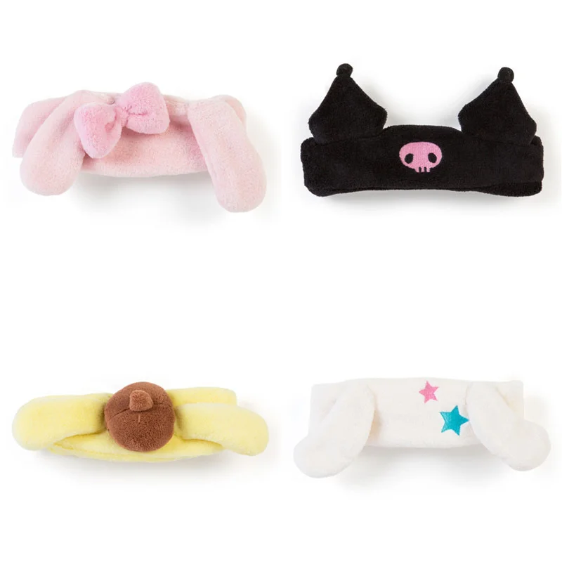 Diadema de peluche de dibujos animados para niñas, juguete kuku, conejo, perro de grandes orejas, Puding, cinta del pelo de felpa suave, herramienta de maquillaje para limpieza facial