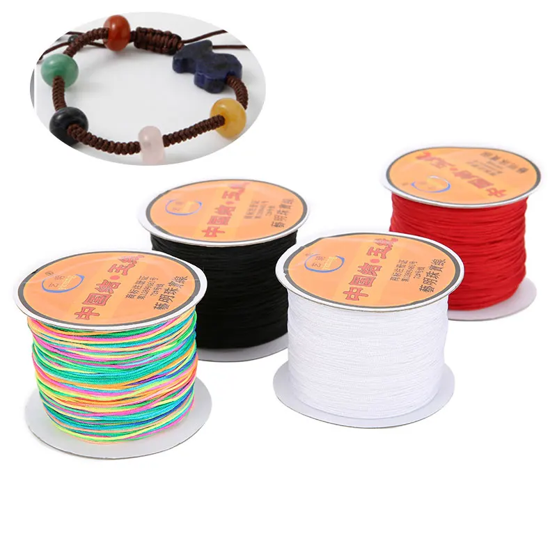 Craftdady Cordon En Nylon Tressé Pour Perlage, Nœuds Chinois, Macramé Pour La Fabrication De Bracelets, Colliers, Bijoux - Bois Massif (97 M X 0,5 Mm