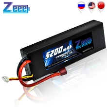 Zeee 5200mAh RC Lipo Battery 7.4V 50C 2S RC Battery with Deans Plug for RC Evader Boat Car Truck Truggy Buggy Tank Helicopter dxf 50c 2s 5000mah 7 4v lipo hard case battery xt60 plug for rc car truck buggy boat heli and drone hard case
