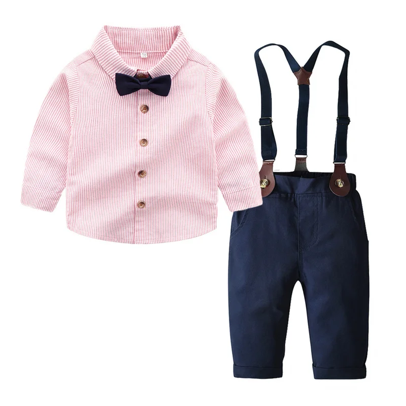 Tem doger/комплекты одежды для маленьких мальчиков коллекция года, зимняя одежда для новорожденных мальчиков рубашка с длинными рукавами+ комбинезон комплект из 2 предметов одежда для малышей