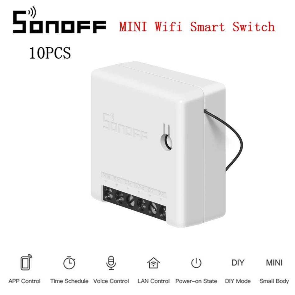 SONOFF 10 шт. мини двусторонний смарт переключатель приложение управление голосовым