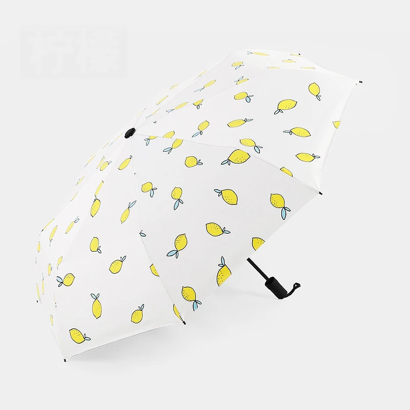 Lemon Фрукты Вишня арбуз Защита от солнца Зонты складной свежий мужской и женский трехскладной милый Зонт Солнечный И Зонт от дождя - Цвет: Lemon