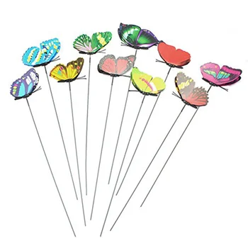 

10pcs 9cm Home Decor Fashion Simulation Flowers Butterflies Wall Sticker (Random Color)