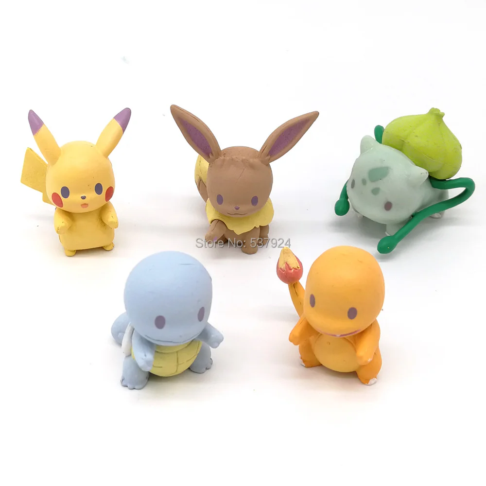 Новинка 50 шт. Пикачу Eevee Charmander Squirtle Bulbasaur 1," 4 см ПВХ фигурка
