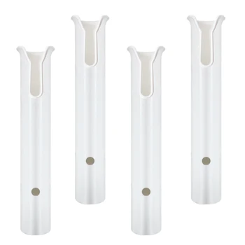 

4 Pieces Deluxe Marine Boat Kayak Rod Holder Tackle Rack Single Rod Polypropylene White