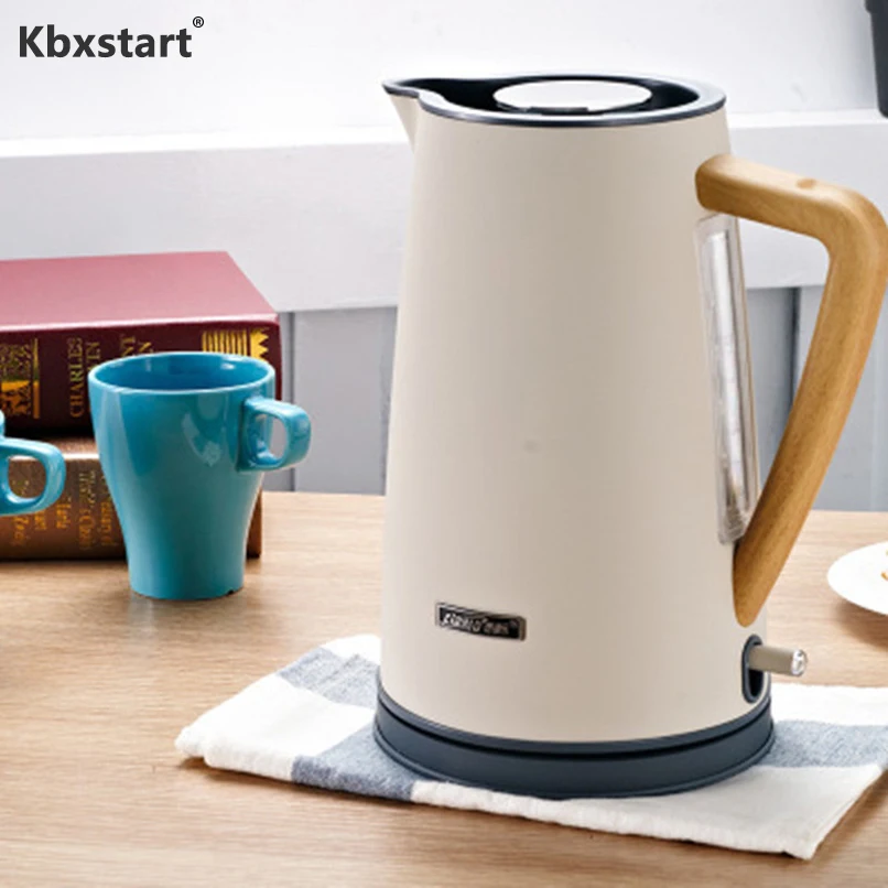 

1800W Electric Kettle Matte Texture Appearance Wooden Handle Large Capacity Fast Boiling Water Kettle Automatic Power Off 220V