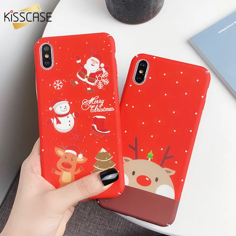 

KISSCASE Christmas Phone Case For iPhone X 10 XS MAX XR 7Plus 8Plus Luminous Emboss Case For iPhone 7 8 6 6S Plus XS XR Coque