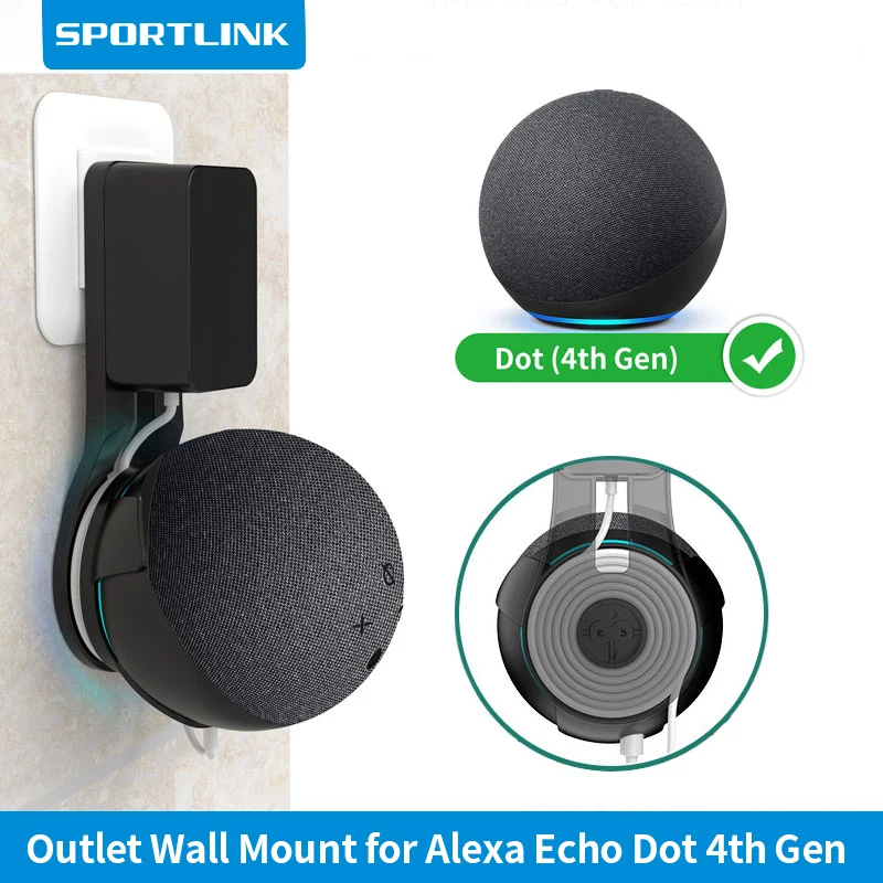 SPORTLINK Outlet настенное крепление подставка для Alexa Echo Dot 4-го поколения смарт-динамик