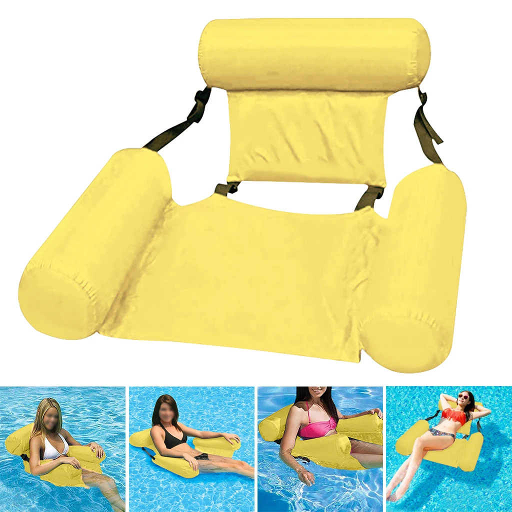 PVC Summer Inflatable Folding Floating Row Swimming Pool Water Hammock Air Mattresses Bed Beach Water Sports Lounger Chair Mat