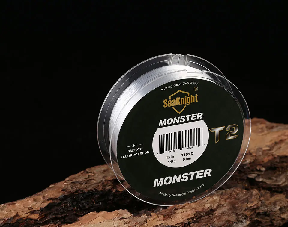 SeaKnight MONSTER T2 100 м двойная фторуглеродная структура леска 0,148-0,5 мм 3-35LB с низкой памятью фторуглеродная Тонущая линия