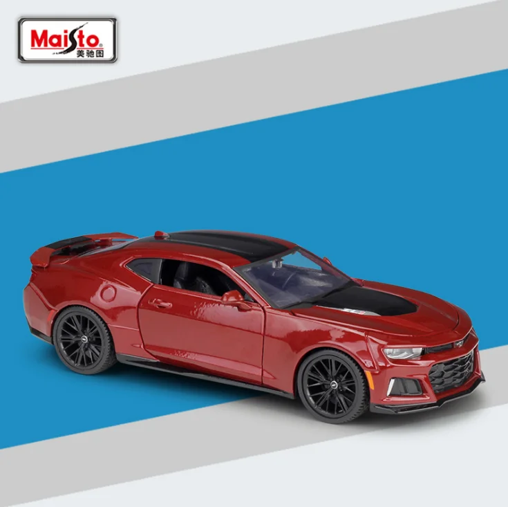 Спортивный автомобиль Maisto 1:24 2017 Camaro ZL1 модель литая из сплава красный игрушка для