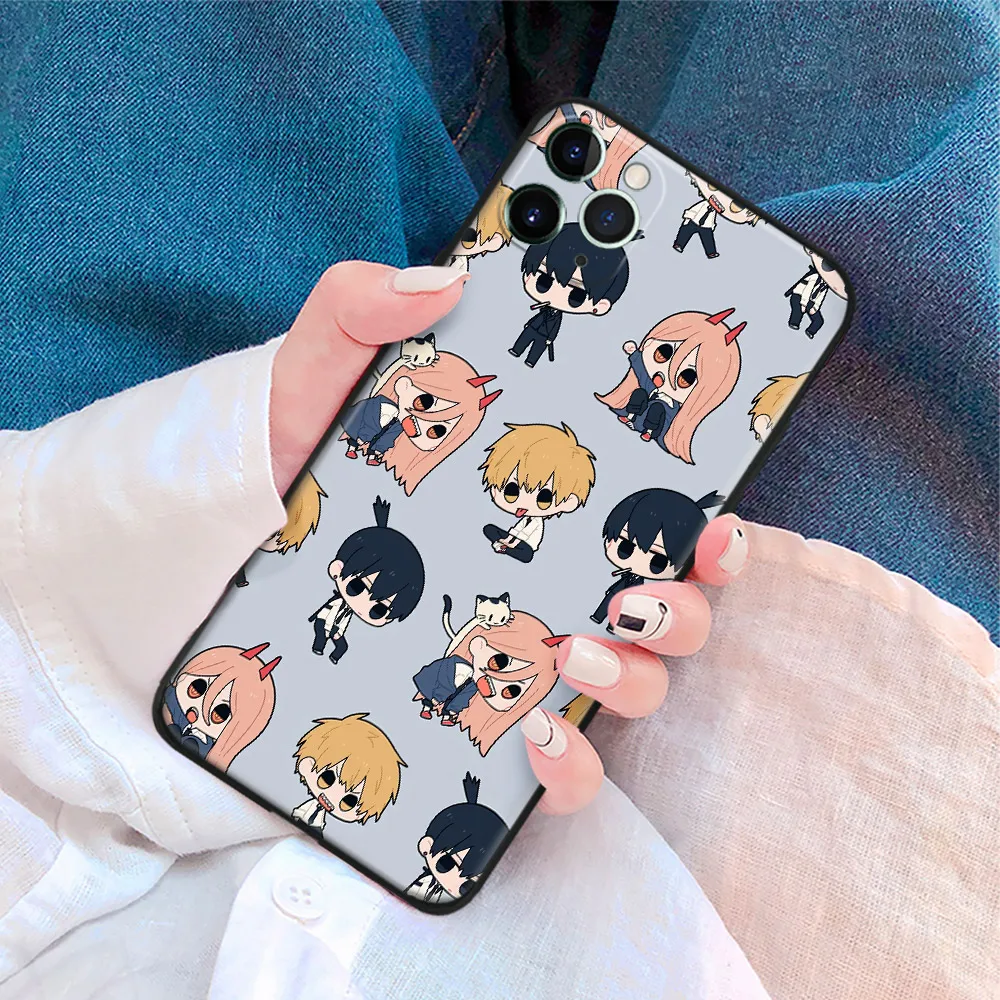 Aki Denji Power Chainsaw Man Anime Soft Tpu Glass Phone Case For Iphone Se 6s 7 8 Plus X Xr Xs
