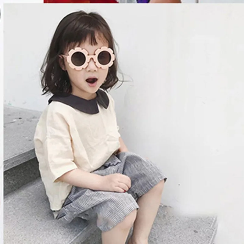 Винтажные очки детские солнцезащитные очки с круглым цветком Gafas детские спортивные солнцезащитные очки UV400 для девочек и мальчиков Oculos De Sol