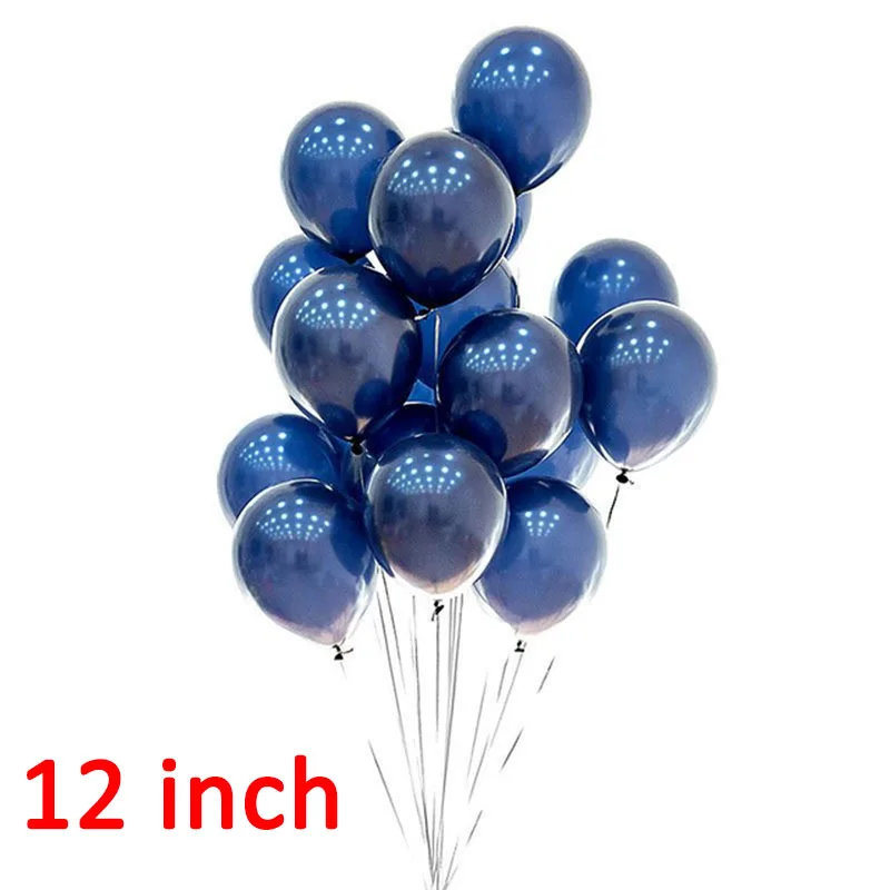 20 шт Металлические золотистые Серебристые шары чернильно-голубые латексные шары с днем рождения, украшения для детской свадьбы