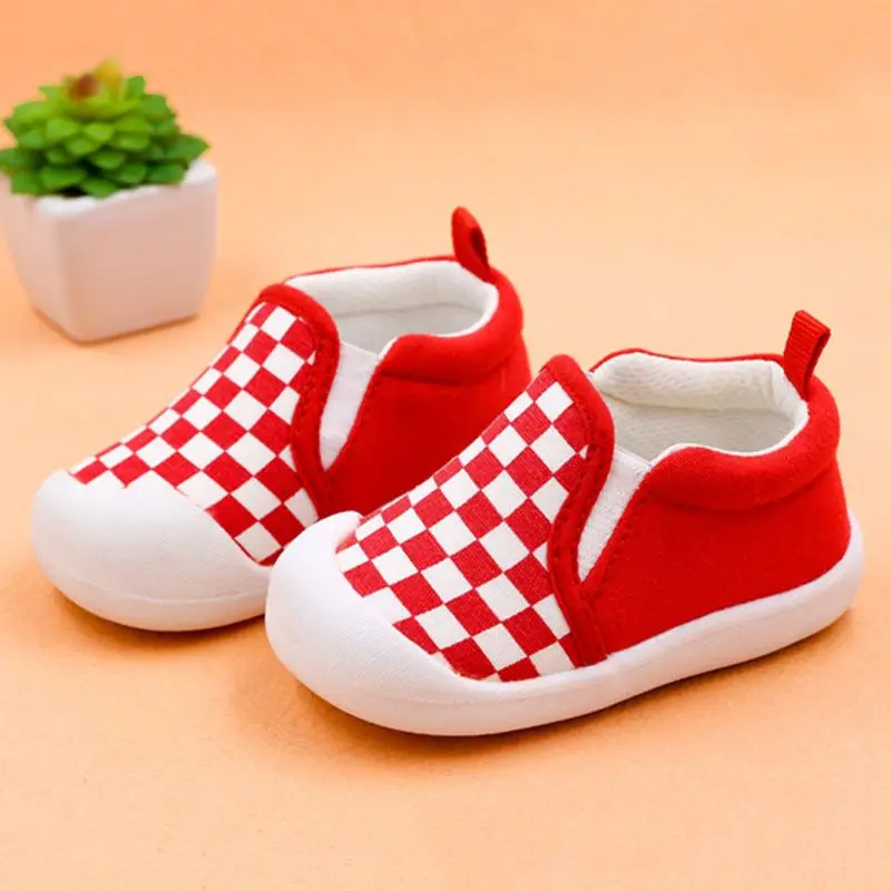 Baby First Walkers New Baby Shoes Baby Infant Shoes Soft Sole Non-slip Newborn Boys Girls Toddler Lattice Patchwork Casual Shoe